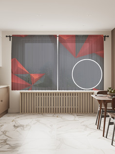 Фототюль JoyArty "Пирамиды 3Д", 145x180 см (2 полотна со шторной лентой + 50 крючков)