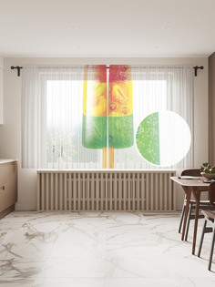 Фототюль JoyArty "Фруктовый лед", 145x180 см (2 полотна со шторной лентой + 50 крючков)