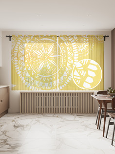 Фототюль JoyArty "Лента с узорами", 145x180 см (2 полотна со шторной лентой + 50 крючков)