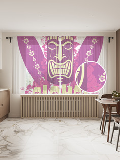 Фототюль JoyArty "Символы Гавайи", 145x180 см (2 полотна со шторной лентой + 50 крючков)