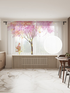 Фототюль "Красочный мечтатель", 145x180 см (2 полотна со шторной лентой + 50 крючков) Joy Arty