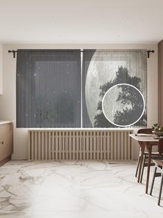 Фототюль JoyArty "Огромная луна", 145x180 см (2 полотна со шторной лентой + 50 крючков)