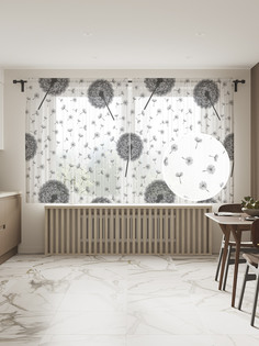 Фототюль JoyArty "Летящие одуванчики" 145x180см (2 полотна со шторной лентой + 50 крючков)