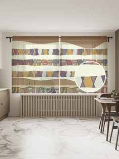 Фототюль JoyArty "Африканские полосы", 145x180см (2 полотна с лентой + 50 крючков)