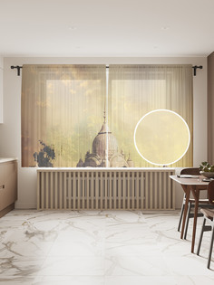 Фототюль JoyArty "Восточная архитектура", 145x180см (2 полотна с лентой + 50 крючков)