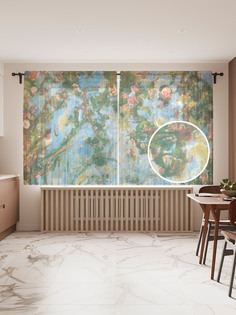 Фототюль JoyArty "Садовый цвет", 145x180 см (2 полотна со шторной лентой + 50 крючков)