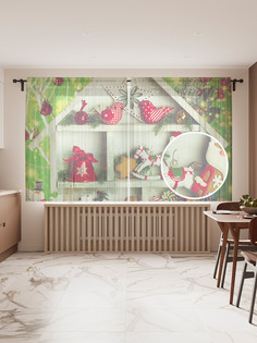 Фототюль JoyArty "Дом для украшений", 145x180см (2 полотна со шторной лентой + 50 крючков)