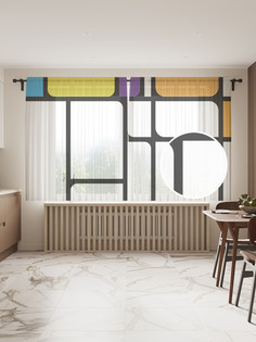 Фототюль JoyArty "Геометрическая цветная головоломка" 145x180см