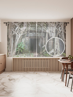 Фототюль JoyArty "Лесной подвал", 145x180 см (2 полотна со шторной лентой + 50 крючков)