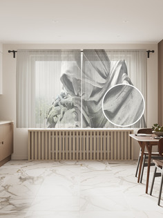 Фототюль JoyArty "Скульптура Страсти Христовы" 145x180см, 2 полотна, лента, 50 крючков