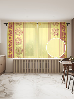 Фототюль JoyArty "Ажурный коврик", 145x180 см (2 полотна со шторной лентой + 50 крючков)