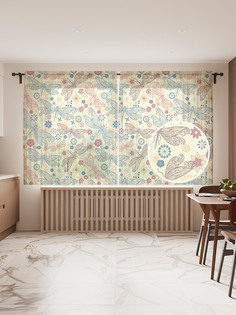 Фототюль JoyArty "Полет бабочек", 145x180 см (2 полотна со шторной лентой + 50 крючков)