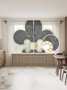 Фототюль "Драгоценный орнамент", 145x180 см (2 полотна со шторной лентой + 50 крючков) Joy Arty