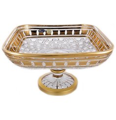 Ваза для фруктов 28 см Mclassic "Хрусталь Золотые окошки" 221569