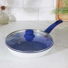 Сковорода универсальная Доляна Свиристель 26 см белый; синий Р00001513