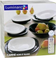 Столовый набор Luminarc Carine Modern 19 предметов черно-белый