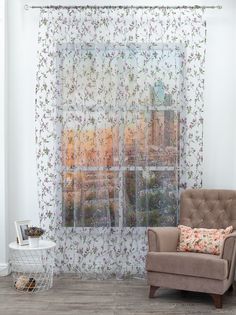 Тюль Amore Mio 18522 300*270 см Белая/фиолетовая