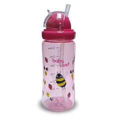 Поильник Baby Land с трубочкой, 300мл, розовый