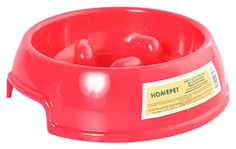 Миска Homepet для медленного поедания корма красная для животных 700 мл