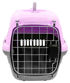Переноска Zooexpress Турне фиолетовая с металлической дверцей, S: 42х29,5х26 см