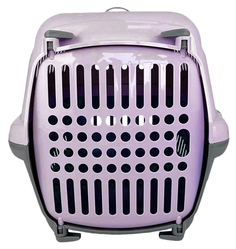 Переноска Zooexpress Турне фиолетовая с пластиковой дверцей, L: 54,5 x 36 x 34 см