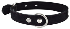 Ошейник Zooexpress Color Line однослойный из нубука и фетра черный для собак 25 ммх35-45см