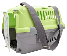 Переноска Zooexpress Турне с прозрачной дверцей, ковриком и ремнем, L 54,5 x 36 x 34 см