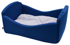 Лежанка-кроватка Zooexpress темно-синяя поплин для кошек и собак 50х35х23 см