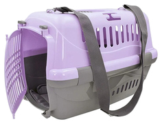 Переноска Zooexpress Турне фиолетовая с ковриком и ремнем, S: 42х29,5х26 см