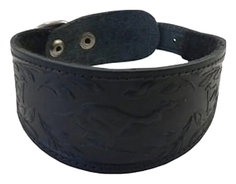 Ошейник Zooexpress Камбала однослойный фетр с тиснением черный для собак до 30 см