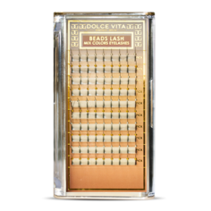 Ресницы в ленте с бусинками Dolce Vita DV Mix Color 0.15/12 B натуральный изгиб