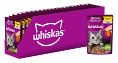 Влажный корм WHISKAS Мясная коллекция для кошек, с курицей, 28 шт по 75г