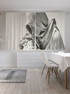 Шторы с фотопечатью JoyArty "Скульптура Страсти Христовы" из сатена, 290х180 см