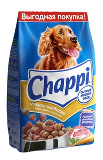 Сухой корм для собак Chappi Сытный мясной обед, Мясное изобилие, 12шт по 600 г