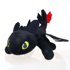 Мягкая игрушка MishaExpo ночная фурия черный, 35 см Беззубик дракон nf-bl35