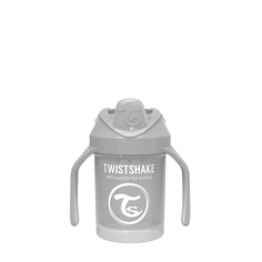 Поильник Twistshake Mini Cup 230 мл. Пастельный серый (Pastel Grey). Возраст 4+m.