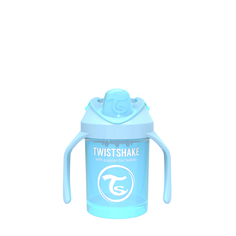 Поильник Twistshake Mini Cup 230 мл. Пастельный синий (Pastel Blue). Возраст 4+m.