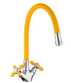 Смеситель для кухни Frud R44127-9 гибкий излив, жёлтый