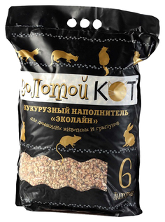Кукурузный наполнитель Золотой кот для домашних животных, 6 л