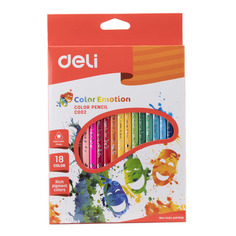Упаковка карандашей цветных Deli Color Emotion EC00210 трехгранный липа 18 цв.
