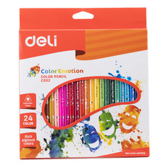 Упаковка карандашей цветных Deli Color Emotion EC00220 трехгранный липа 24 цв. 24шт