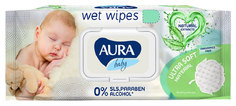 Салфетки влажные детские Aura Baby без спирта с алоэ вера 180 шт