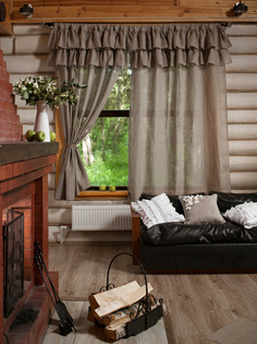 Штора классическая PROTEYA Deco Nber-2 146*200 см серая, натуральная