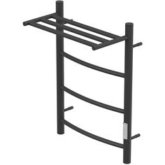 Электрический полотенцесушитель POINT П3 400x600 с полкой, диммер справа, черный PN04846PB