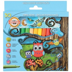 Фломастеры Koh-i-Noor Owls 1012 30 771012CJ02KS 30 цветов трехгранные смываемые