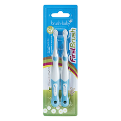 Зубная щетка Brush-Baby First Brush 0-18мес 2шт голубой