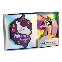 Набор: запечённые румяна и кисть для макияжа Unicorn Magic 4836299 Beauty Fox
