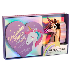 Набор: запечённые румяна и кисть для макияжа Unicorn Tears 4836301 Beauty Fox