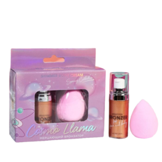 Набор Cosmo Llama, бронзер-хайлайтер (оттенок №1, 20 мл) и бьюти-блендер 4974549 Beauty Fox