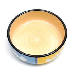 Миска Пижон Рыбки, керамика, с ручной росписью, 350 мл, бежевая внутри